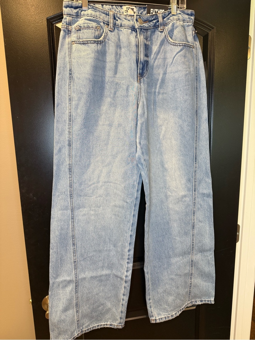 Future Collective Light Washed Wide Leg Jeans - Size 10 NWT